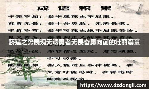 骄猛之势展现无遗勇者无畏奋勇向前的壮丽篇章